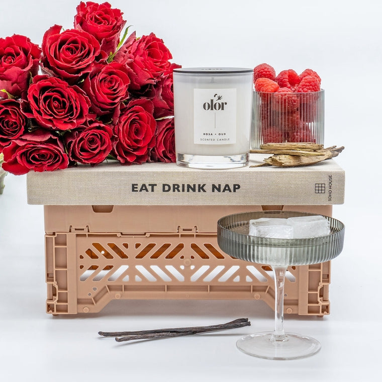OLOR Exceptional Boxed Candle {40hr} Rosa + Oud