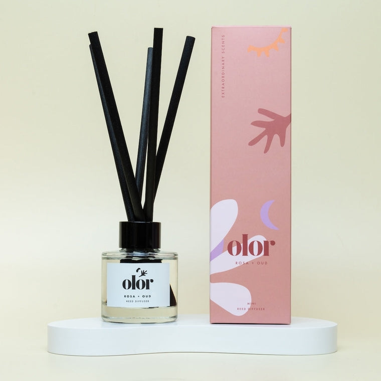 OLOR Exceptional Mini Reed Diffuser | Rosa + Oud
