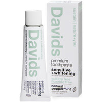 Davids HYDROXI Nano-Hydroxyapatite Premium Toothpaste | Whitening + Enamel | PEPPERMINT TRAVEL