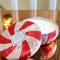 Crushed Candy Cane 3 Wick Candle in Decorative Tin 40hr