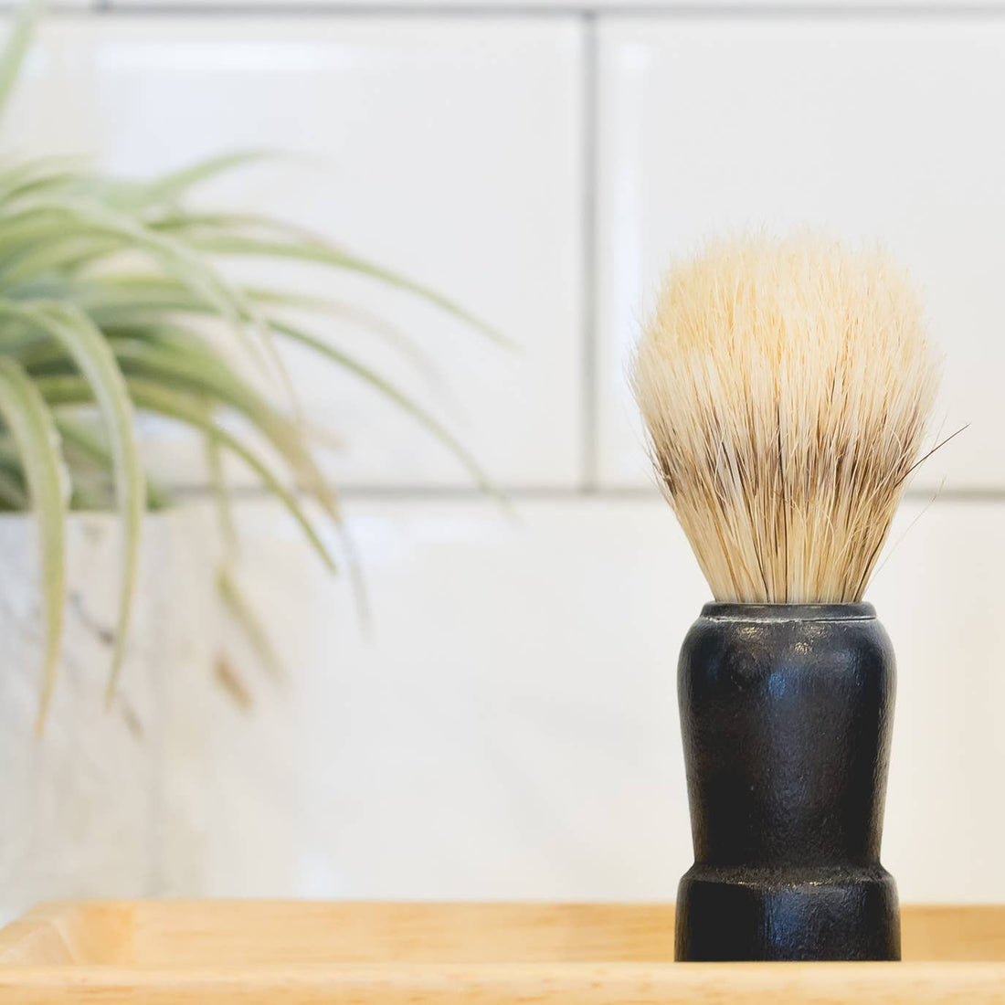 The Immaculate Beard Shave Brush | Stiff Bristle, Wood Handle