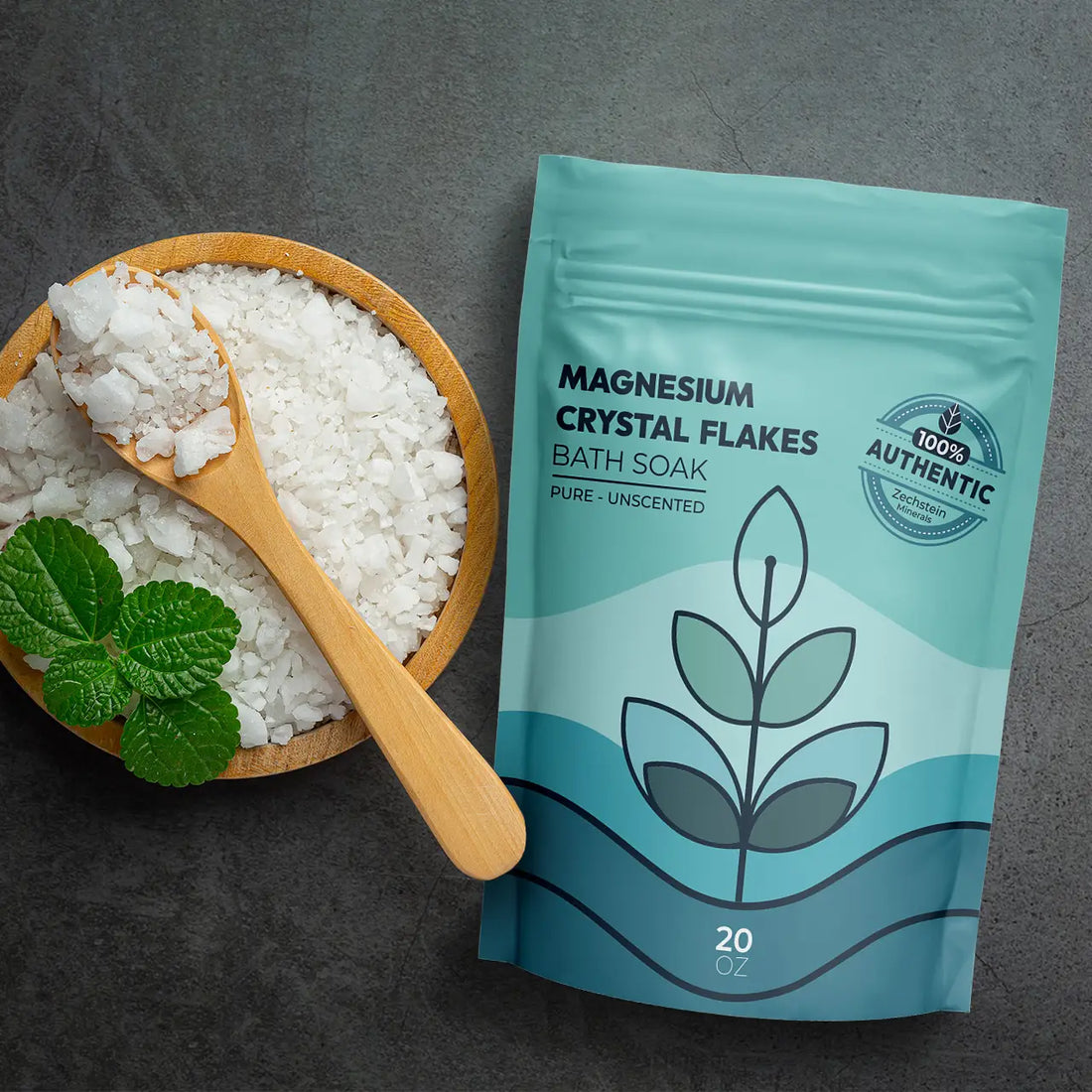 Midwest Sea Salt Co. Magnesium Crystal Bath Soak | Unscented (Customize with Oil!)