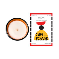 FOOPE Graphic Small Batch Apricot Soy Wax Candle: Girl Power {60hr}