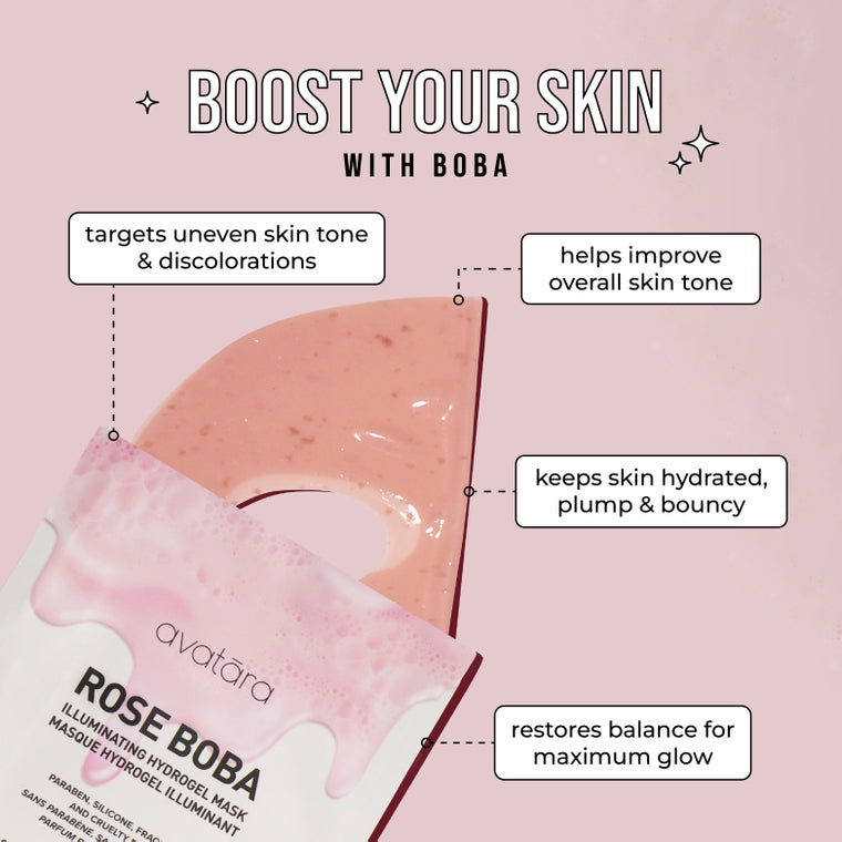 Avatara Boba Hydrogel Mask | Illuminating Rose