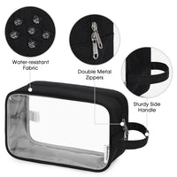 Wandf Zipped Travel Toilery Makeup Dopp Kit Clear