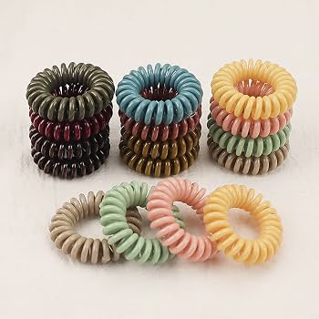 GENTLE, NO-CREASE HAIR COIL PONY TAIL HOLDER, ASSORTED COLOURS