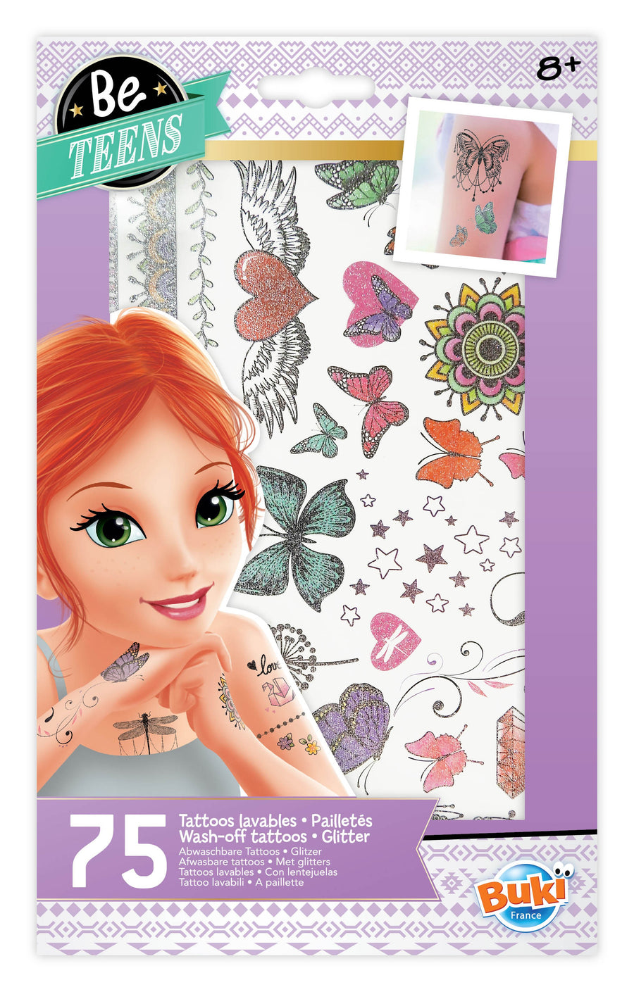 Buki France 75 Washable Tattoos: Angels & Butterflies collection