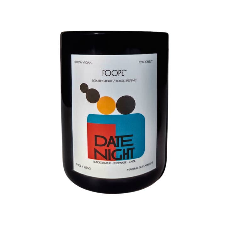 FOOPE Graphic Small Batch Apricot Soy Wax Candle: Date Night {60hr}