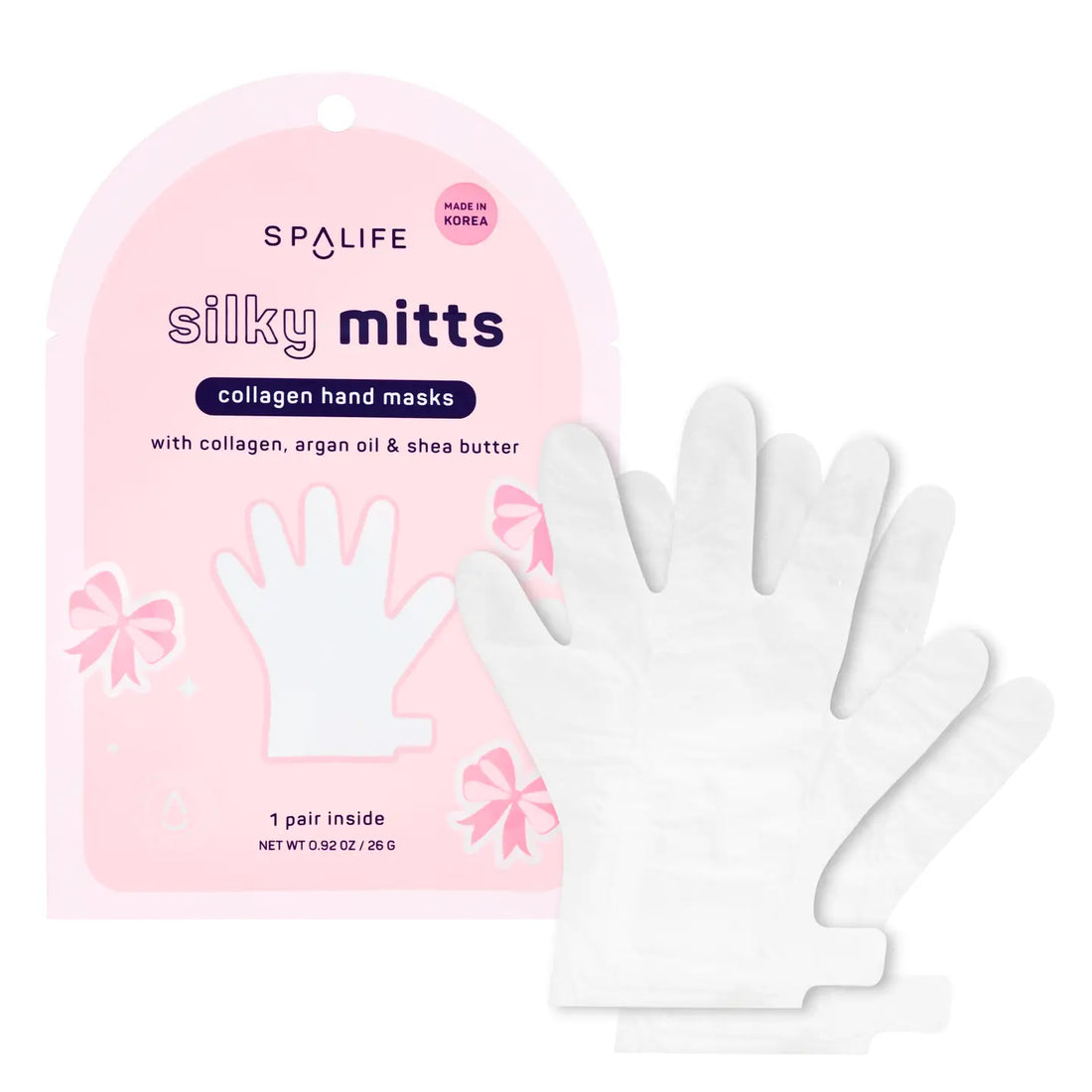 SpaLife Hand Mask SILKY MITTS | Collagen, Argan Oil + Shea Butter