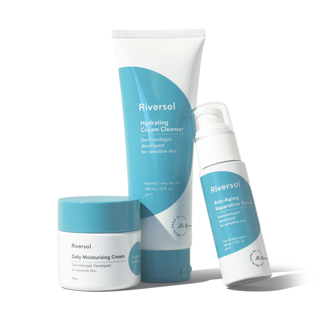 Riversol Anti-Aging Trio: Serum, Cream, Cleanser