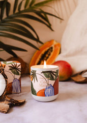 Mimi & August Eco Soy Wax Candle {50hr} in Reusable Ceramic Jar: Coco Mango
