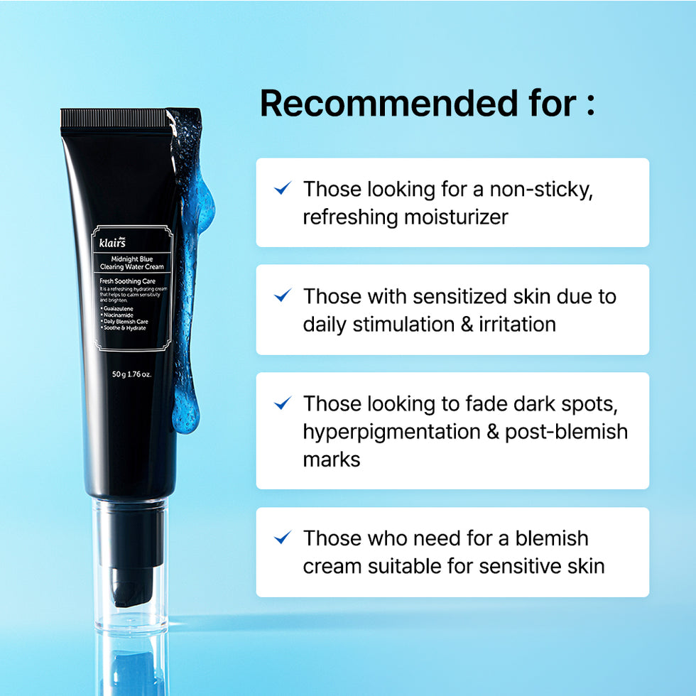 dear, klairs Midnight Blue Clearing Water Cream | 50g
