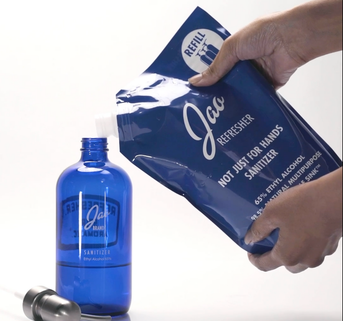 Jao Refresher Sanitizer 16oz Glass Decanter with Pump