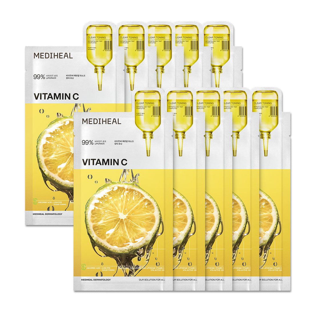 Mediheal Essential Mask Box of 10: Vitamin C Clear Toning