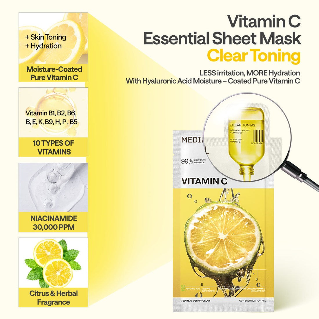 Mediheal Essential Sheet Mask: Vitamin C Clear Toning