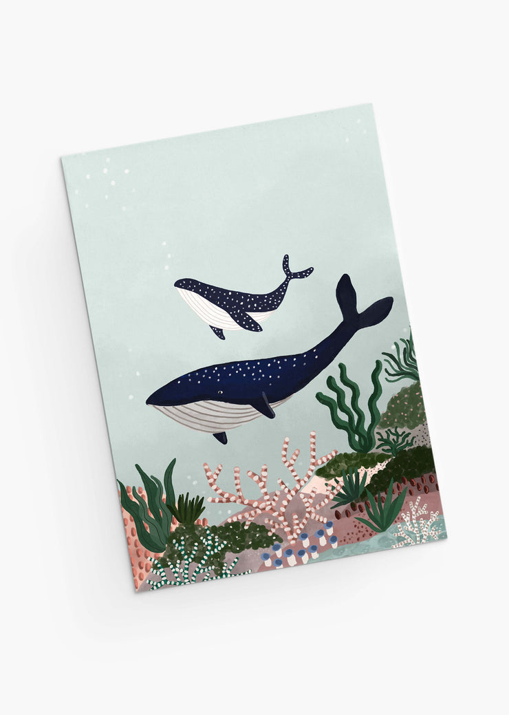 Mimi & August Premium Greeting Card: Whales