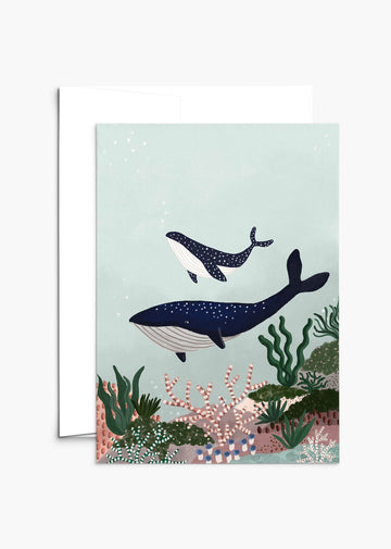 Mimi & August Premium Greeting Card: Whales