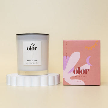 OLOR Exceptional Boxed Candle {40hr} Rosa + Oud