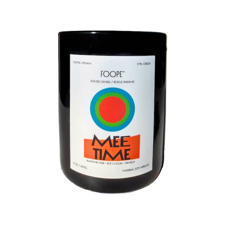 FOOPE Graphic Small Batch Apricot Soy Wax Candle: Mee Time {60hr}