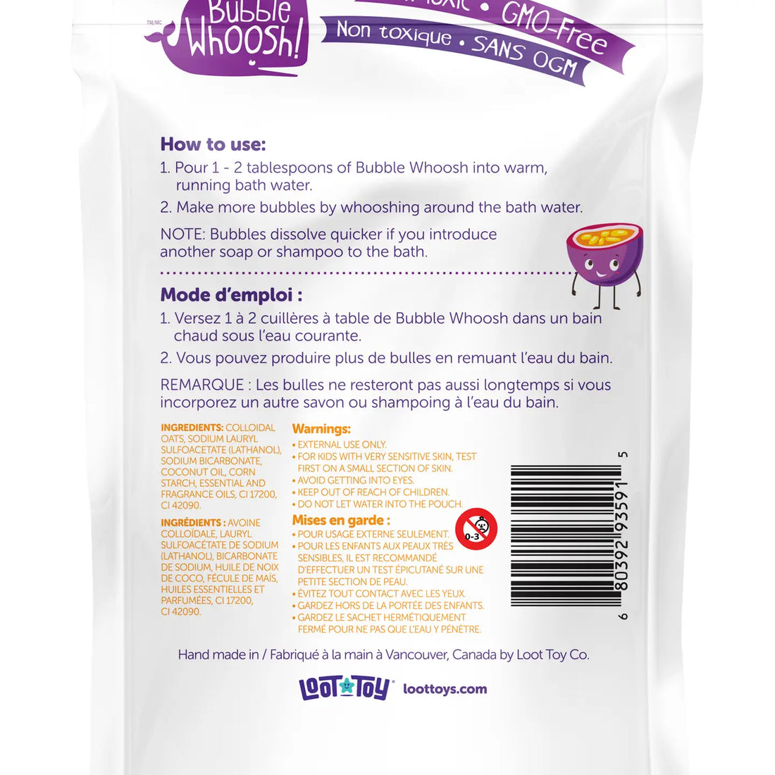Loot Toy Company Bubble Whoosh Moisturizing Bubble Bath Powder