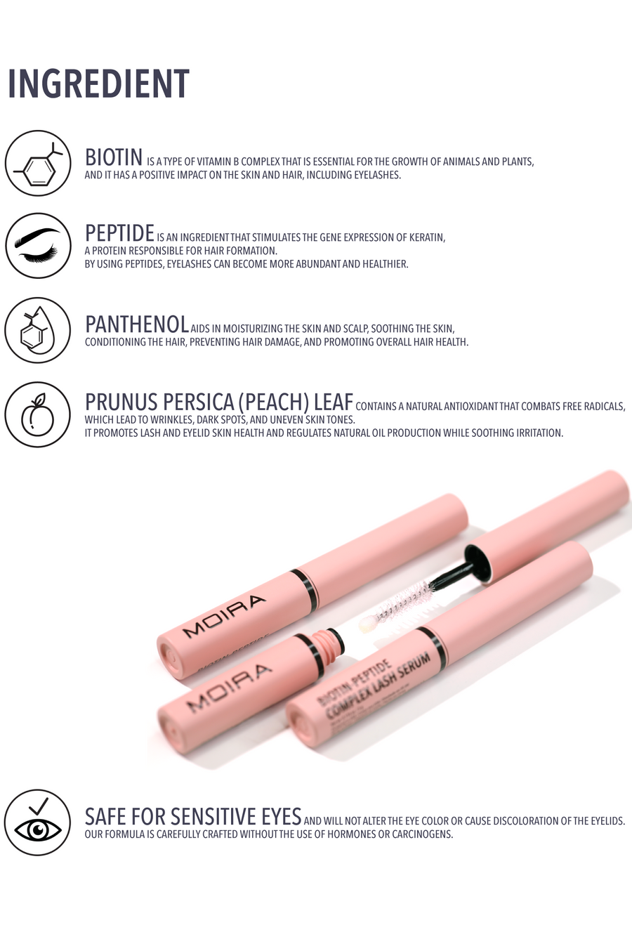 Moira Cosmetics Biotin-Peptide Complex Triple Amino Acid Lash Serum