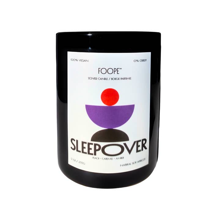 FOOPE Graphic Small Batch Apricot Soy Wax Candle: Sleepover {60hr}