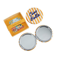 Adorable Compact Mirror { Ciao Bella } yellow stripe