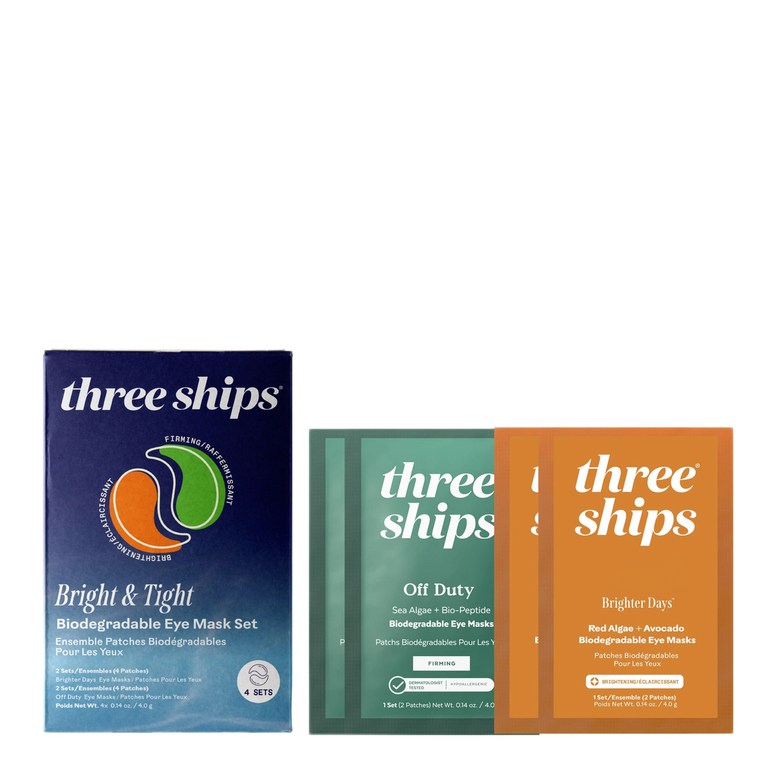 Bright & Tight Biodegradable Eye Mask Quartet | 4 pairs