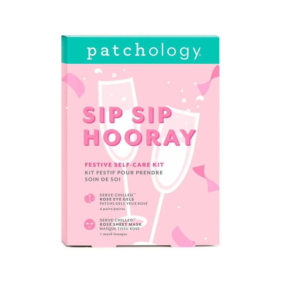 Patchology Holiday 2024 Sip Sip Hooray Rose Sheet Mask + 2x Eye Gels Kit