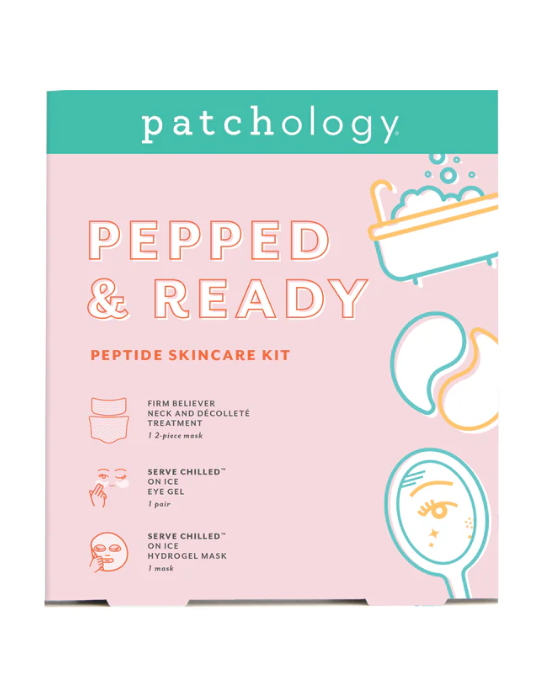 Patchology Kit: Pepped & Ready 3pc Peptide Skincare Set