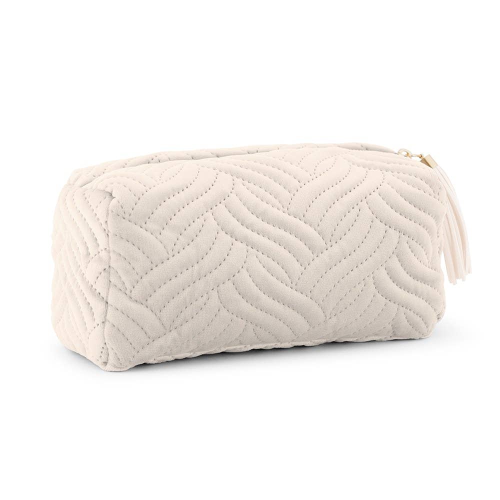 Small Velvet Quilted Makeup Bag