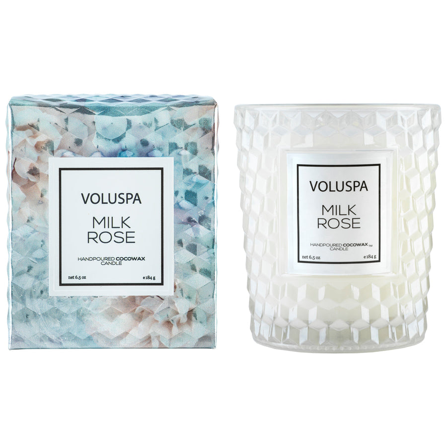Roses Collection Classic Candle in Textured Glass 40hr