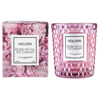 Roses Collection Classic Candle in Textured Glass 40hr