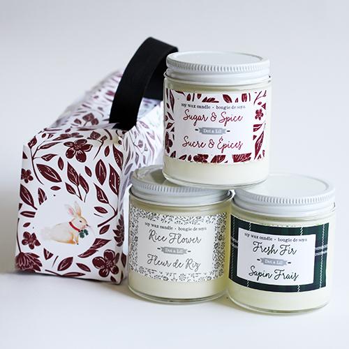 Dot & Lil Holiday Three Candle Gift Set